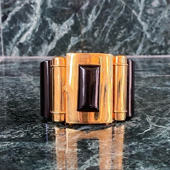 BuDhaGirl Sleek Gold Black Plated Cuff